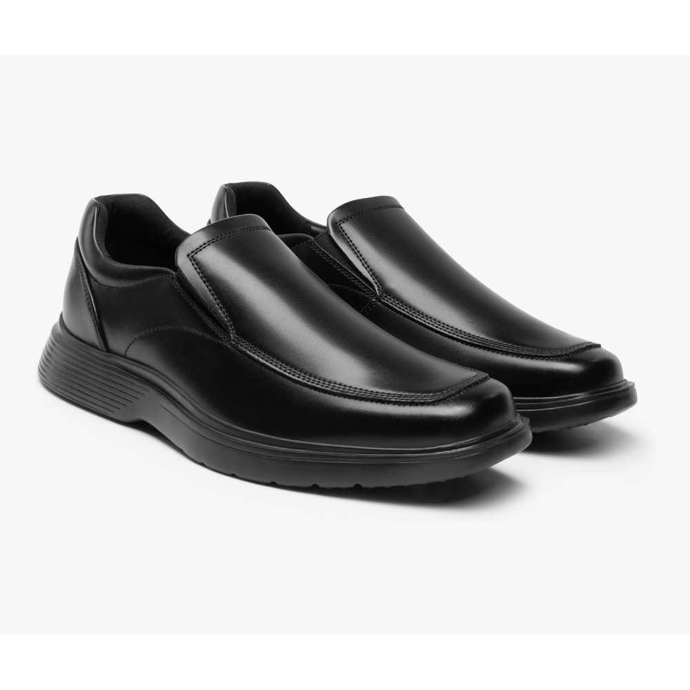 NEW Bruno Marc Black Slip On Comfort Sole Dress Shoes‎ Size 12